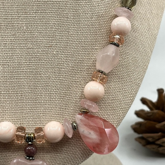 Vintage Ali-Khan Adjustable Gemstone Necklace with Sterling Silver Chain, 16-18" - Picture 4 of 16